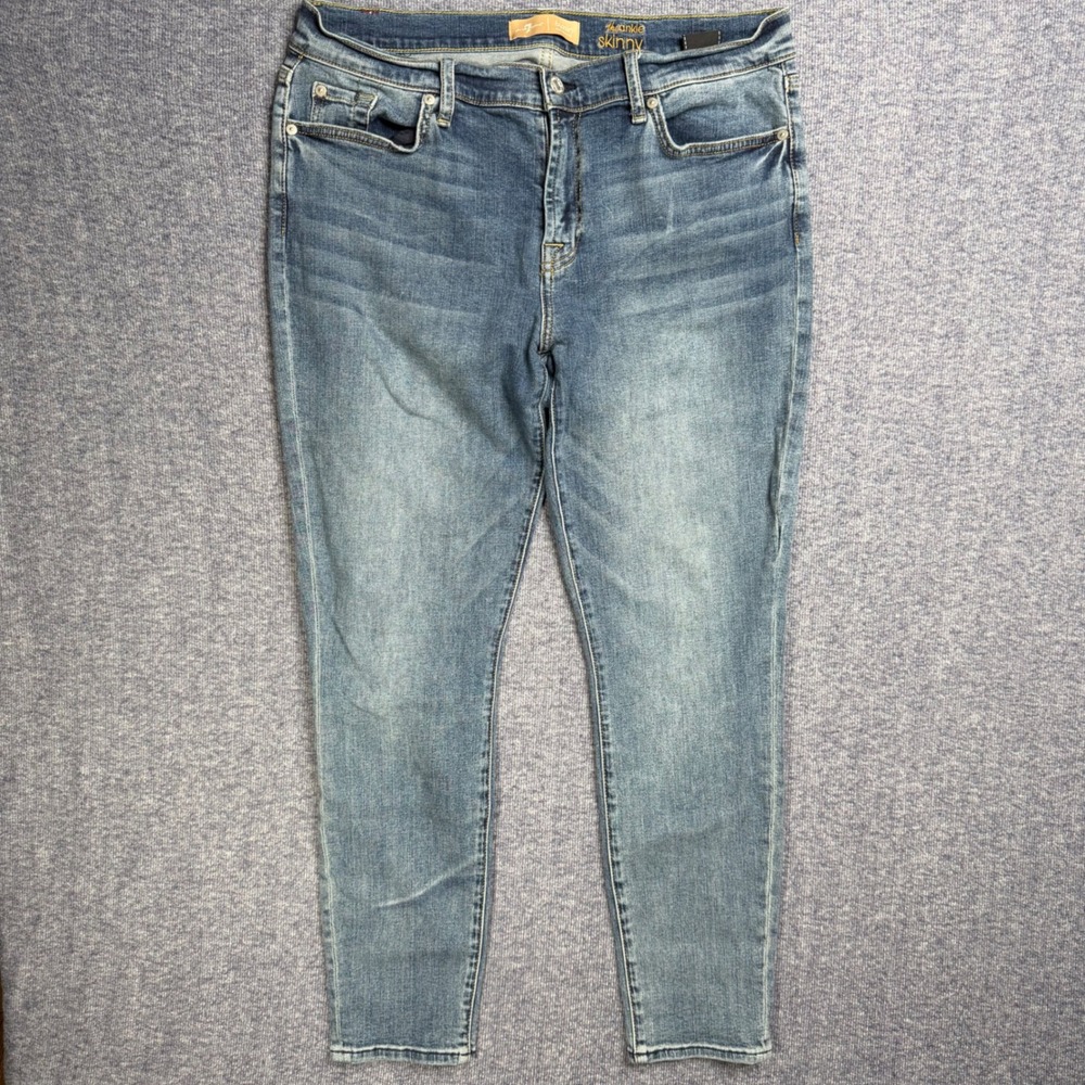 7 For All Mankind b(air) Authentic Ankle Skinny Jeans Blue Womens 34 AU0159414A